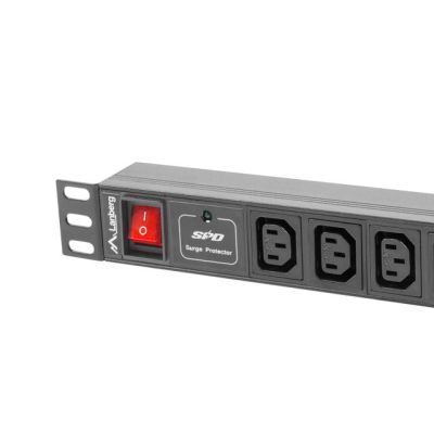 10. Lanberg PDU-10I-0200-IEC-BK Steckdosenleiste (10 Steckdosen nach IEC320-Standard; 10 A; 2 m; schwarz)