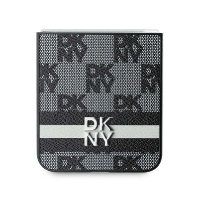 5. DKNY Checkered Pattern Printed Stripes Hülle für Samsung Galaxy Z Flip 6 – Schwarz