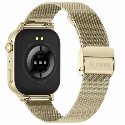 7. Smartwatch Gravity GT15-7 mit pinkfarbenem Silikonarmband und goldenem Armband