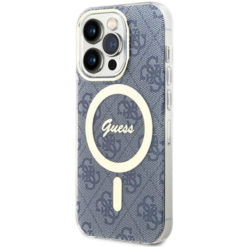 2. Guess IML 4G MagSafe Hülle für iPhone 15 Pro Max – blau