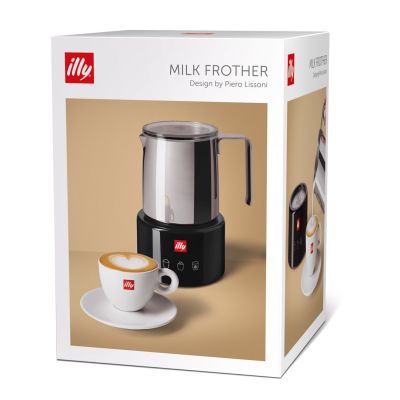 2. Illy 23760 Milchaufschäumer/Milchwärmer, Schwarz, Edelstahl