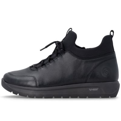 3. Schwarze, gefütterte Damen-Ankle-Boots aus Leder von Remonte Rieker (Modell D2V06-35)