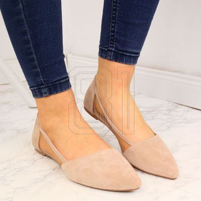 4. Jezzi W EVE59B beige Ballerinas mit spitzer Zehenpartie 