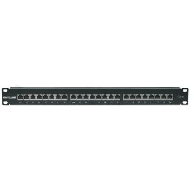 3. Intellinet Patchpanel 19 Zoll, 24 Ports, STP Kat. 6, schwarz