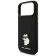 6. Karl Lagerfeld Silicone Choupette Metal Pin Hülle für iPhone 18 Pro Max / 17 Pro Max – Schwarz