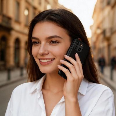 4. Tech-Protect Brieftaschenhülle für Motorola Moto G67 / G77 - Schwarz