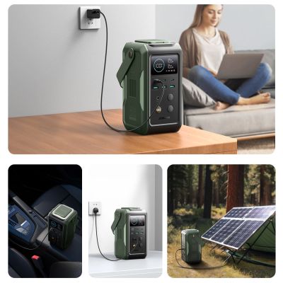 11. Powerbank Joyroom JR-PBF10 75000mAh 100W 3x USB-C 3x USB-A mit faltbarer Taschenlampe und Griff - Grün