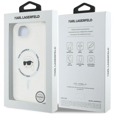 8. Karl Lagerfeld IML Metal Karl Head MagSafe Case für iPhone 16e Weiß
