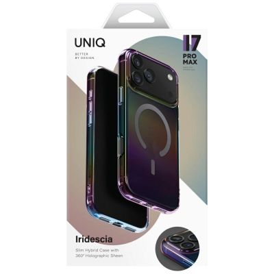 6. Uniq Iridescia Hülle für iPhone 17 Pro Max Magclick Charging - Mehrfarbig
