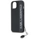 6. Karl Lagerfeld Saffiano Rhinestones & Charm Hülle für iPhone 15 / 14 / 13 – Schwarz