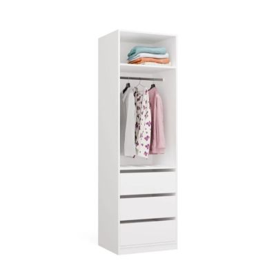 5. Modularer Kleiderschrank OPENO SET 260/250 WEISS mit Schubladen, Kleiderstangen und Einlegeböden – groß, fürs Schlafzimmer