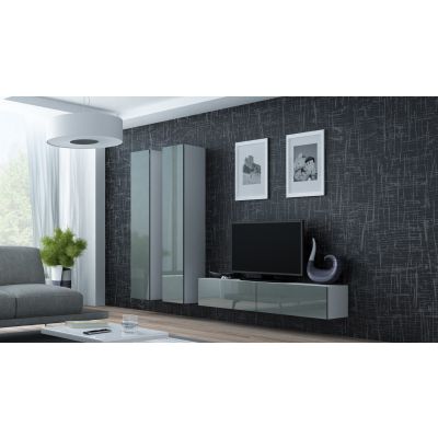 4. TV-Schrank VIGO '140' 30/140/40 weiß/grau glänzend