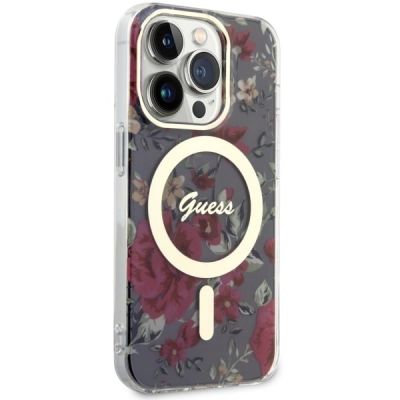 4. Guess GUHMP14LHCFWSA iPhone 14 Pro 6.1" grün/khaki Hardcase Flower MagSafe