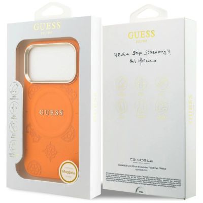 8. Guess Peony Hot Stamp MagSafe Hülle für iPhone 17 Pro - Orange