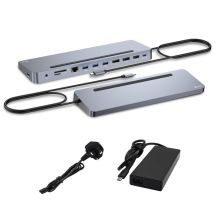 i-tec C31FLAT2PDPRO100W kabelgebundene USB-3.2-Gen-1-(3.1-Gen-1)-Type-C-Dockingstation, Silber