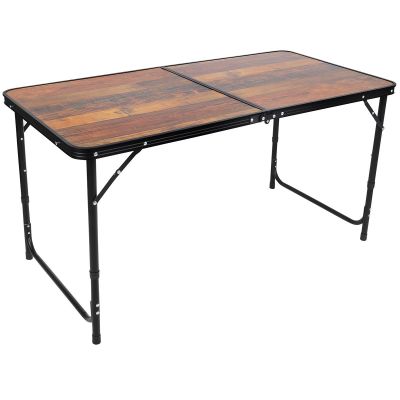 11. Klappbarer Campingtisch 120 x 60 x 70/62/55 cm, Holz