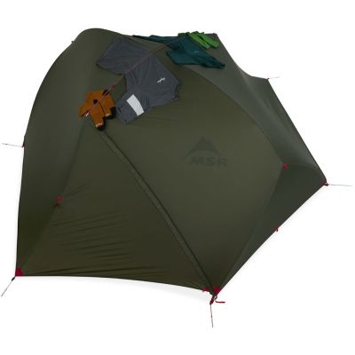 9. MSR Hubba Hubba Bikepack 2-Personen-Dreieckszelt, grün, rot, weiß