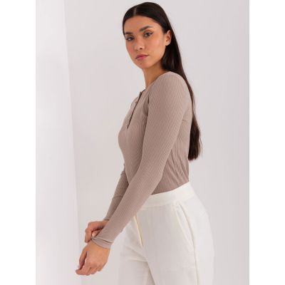 2. Dunkelbeige Baumwollbluse BASIC FEEL GOOD (RV-BZ-9211.26X)
