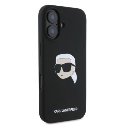 2. Karl Lagerfeld Silikon Karl Head Print MagSafe iPhone 16 Hülle - Schwarz