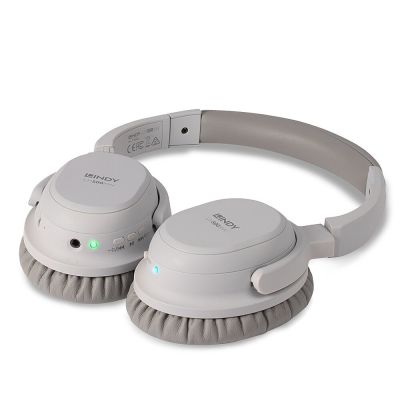 3. Lindy LH500XW Kabelgebundenes und kabelloses Kopfbügel-Headset für Anrufe/Musik, Micro-USB, Bluetooth, Grau