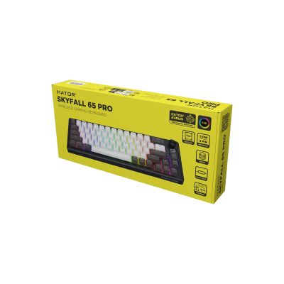 15. HATOR Skyfall Pro Wireless 65 Gaming-Tastatur USB + RF Wireless + Bluetooth QWERTZ US Englisch Schwarz, Grau