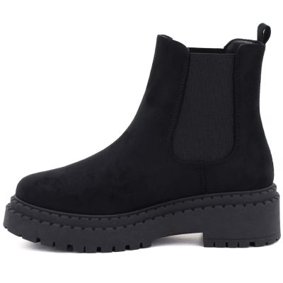 7. Schwarze Wildleder-Ankle-Boots mit Plateau für Damen, Big Star UU274858
