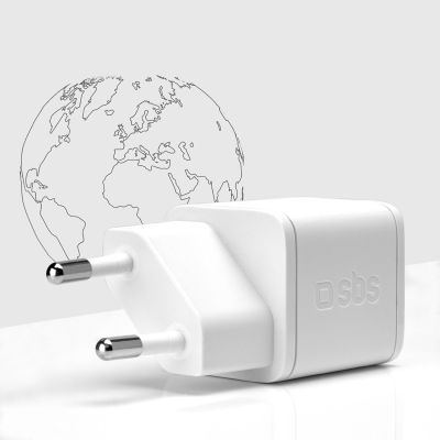 4. SBS TETRGAN1C20W 20-W-GaN-Wandladegerät mit Power Delivery – Weiß