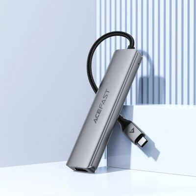 8. Acefast J16 USB-Hub USB-C 5-in-1 HDMI 4K 60Hz PD90W Dockingstation – Grau