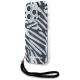 Karl Lagerfeld IML Zebra Pattern & Cord Hülle für iPhone 15 Pro Max – Schwarz