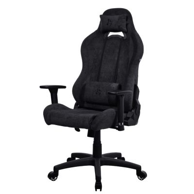 3. Arozzi Torretta Soft Fabric | Gaming-Stuhl | Metall/verstärktes Nylon | Rein Schwarz