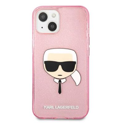 3. Karl Lagerfeld Glitzer Karl's Head Case für iPhone 13 mini - Pink