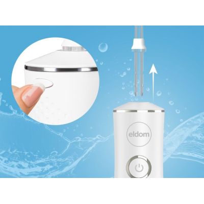2. ELDOM Bewässerungsgerät RY200B, 230 ml, wiederaufladbar, weiß, Betriebszeit 60 Min., Ladezeit ca. 6 Std., IPX7, Reiseetui, USB-Kabel