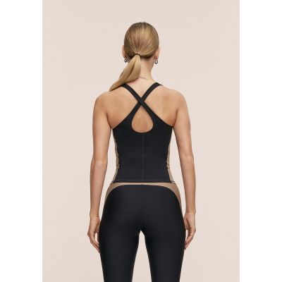 3. CASALL Damen-Tanktop mit formgebendem Block-BH, Schwarz