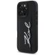 2. Karl Lagerfeld HC Grained PU Cardslot Metal Signature iPhone 16 Pro Hülle - Schwarz