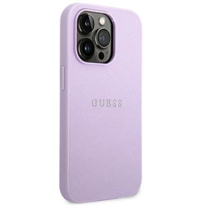 4. Guess Saffiano Strap Case für iPhone 14 Pro - Lila