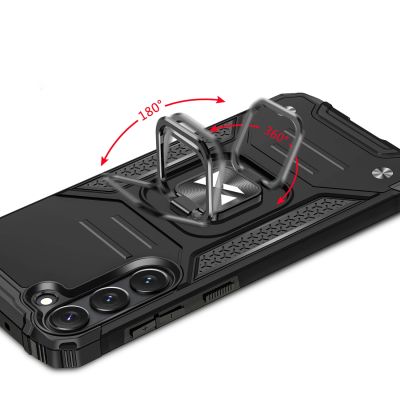 5. Wozinsky Ring Armor Hülle für Samsung Galaxy S23 gepanzerte Hülle magnetischer Haltering schwarz