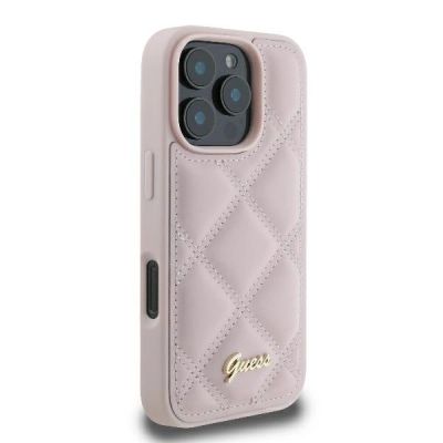4. Guess Gestepptes Metalllogo iPhone 16 Pro Hülle - Rosa