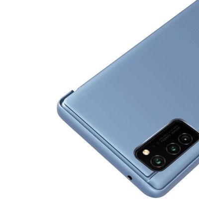 5. Clear View Case Klapphülle für Samsung Galaxy A03s (166,5) blau