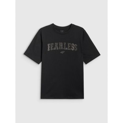 8. Locker geschnittenes Mädchen-T-Shirt mit Aufdruck 4F 4FJRSS26TTSHF3453-20S