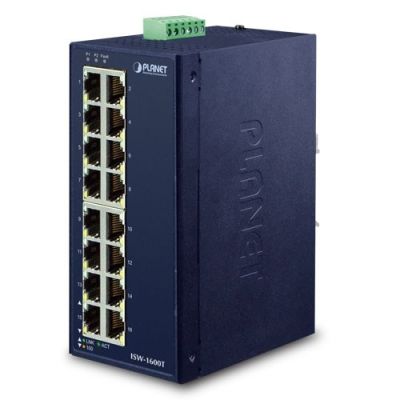 PLANET ISW-1600T Netzwerkverbindungen Unmanaged Fast Ethernet (10/100) Blau