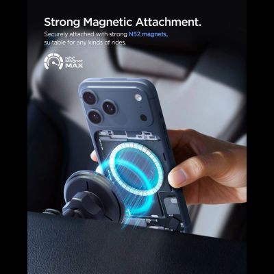 3. Spigen EV15MAQ Essential Qi2 MagSafe Auto-Lüftungsschlitzhalterung – Schwarz