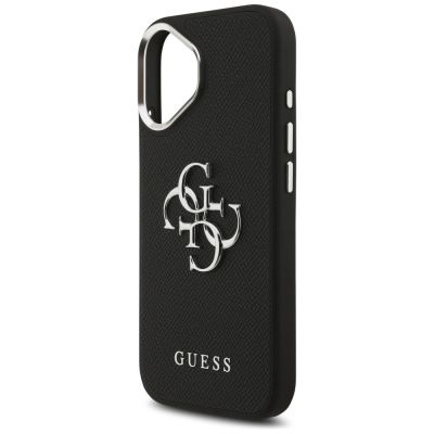 6. Guess Grained Big 4G Classic Logo Hülle für iPhone 17 - Schwarz