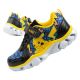 Leomil Kinder-Sportschuhe Pokémon-Sneaker, leicht, mit Klettverschluss und LED-Beleuchtung, schwarz-gelb