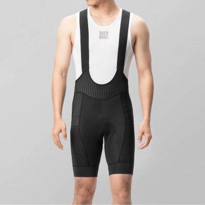 6. Rockbros YDDK009 Herren-Radhose mit Trägern und Sitzpolster, Größe M – Schwarz