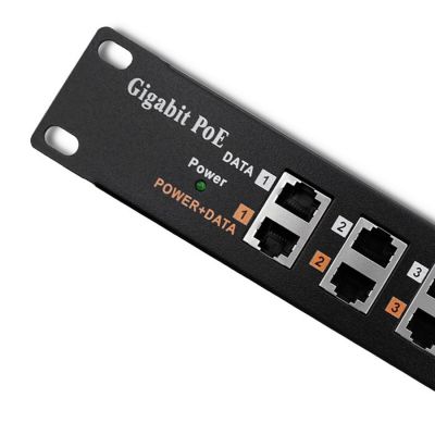 2. QOLTEC Patchpanel-Rack | 12 Ports | PoE | Schwarz