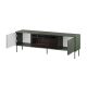 2. EF TV-Schrank + schwarzer TRESSE Kamin 180x40x54,5 mattgrün