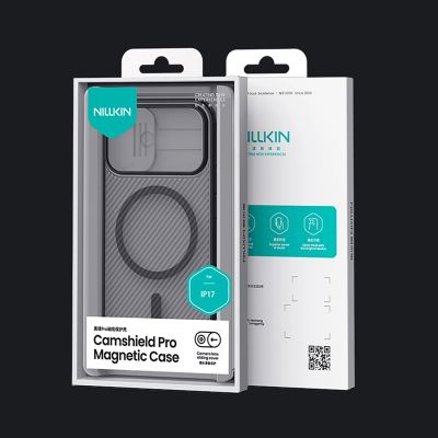 20. Nillkin CamShield Pro MagSafe-kompatible Hülle für iPhone 17 – Transparent Schwarz