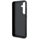 8. DKNY Lederhülle mit kariertem Monomuster und bedruckten Streifen für Samsung Galaxy S24+ – Schwarz