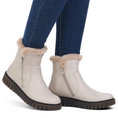 15. Damen-Stiefeletten mit Fellfutter, beige, Rieker Y3481-60
