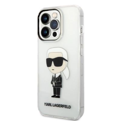 2. Karl Lagerfeld Ikonik Karl Hülle für iPhone 14 Pro – transparent